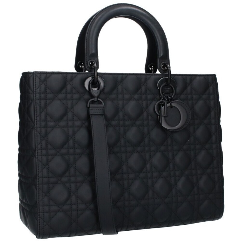 Christian Dior L LADY DIOR Cannage Shoulder Handbag Black - Picture 1 of 5